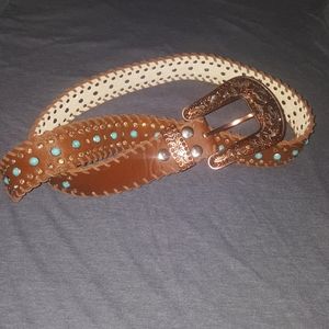 Leather western belt
